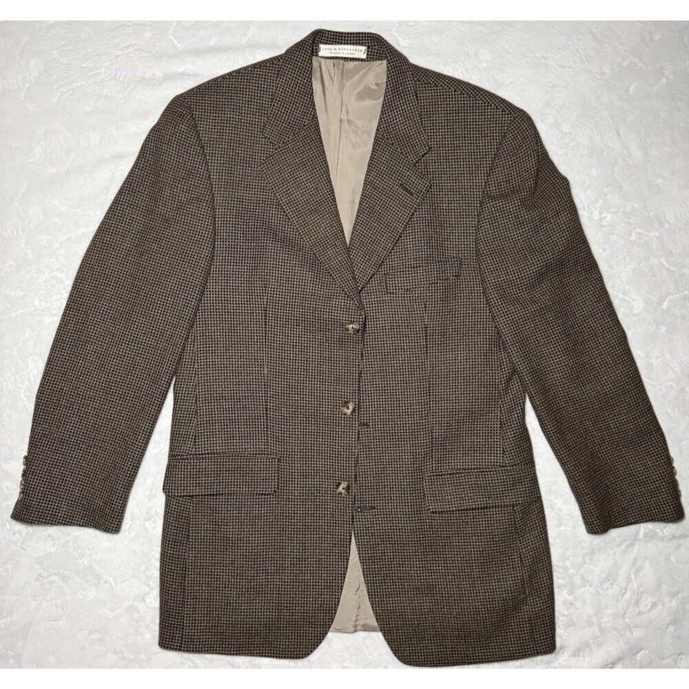 Nordstrom Blazer Mens L 44R Wool Cashmere Brown Sport Coat Classic